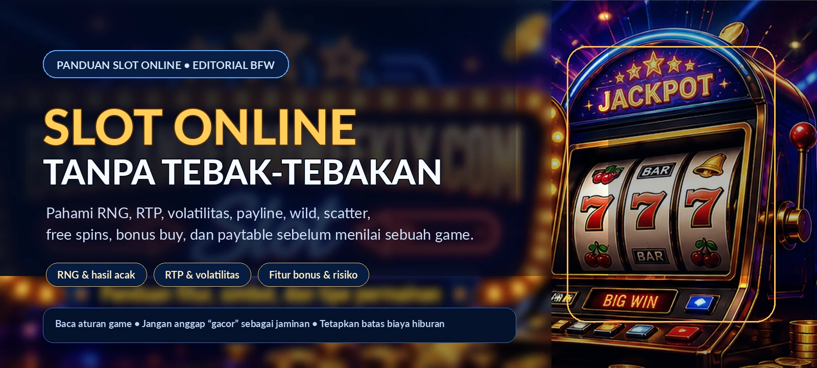 Panduan slot online tentang RNG, RTP, volatilitas, payline, fitur bonus dan risiko